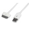 CABLE 1M CONECTOR DOCK 30 PIN IPAD IPHONE A USB BLANCO        . Imagen