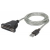 CABLE ADAPTADOR CONVERTIDOR USB A PARALELO DB25 1.8M IMPRESORA Imagen