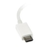 CABLE ADAPTADOR MICROUSB A USB OTG BLANCO 12CM MACHO A HEMBRA  . Imagen