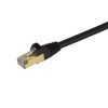 CABLE DE RED ETHERNET CAT6A BLINDADO STP DE 0.3M NEGRO      . Imagen