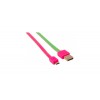 CABLE USB V2 A-MICRO B  BLISTER PLANO 1.0M ROSA/VERDE. Imagen