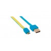 CABLE USB V2 A-MICRO B  BLISTER PLANO 1.8M AZUL/AMARILLO. Imagen