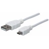 CABLE USB V2 A-MICRO B  BOLSA PVC 1.8M BLANCO. Imagen