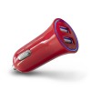 CARGADOR PARA AUTO VORAGO AU 103 ROJO CON 2 PUERTOS USB BLISTER Imagen