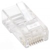 PLUG MODULAR RJ45 UTP CAT5E MULTIFILAR BOTE CON 100 PIEZAS Imagen