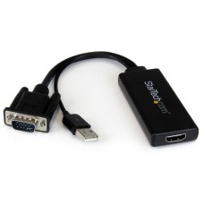 ADAPTADOR CONVERTIDOR VGA A HDMI CON USB AUDIO Y ALIMENTACION grande