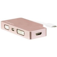 ADAPTADOR VIDEO USB-C A HDMI DVI VGA MINIDP ROSA DORADO ADAPTADOR VIDEO USB-C A HDMI DVI VGA MINIDP ROSA DORADO