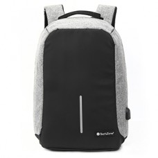 BACKPACK ANTIRROBO TECHZONE DE 17  COLOR GRIS PARA LAPTOP Y TABLET grande