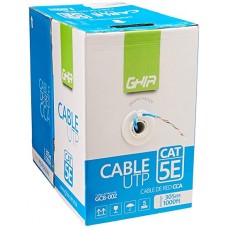BOBINA DE CABLE MARCA GHIA CAT5 E UTP CCA COLOR AZUL 24 AWG 305M 10 grande