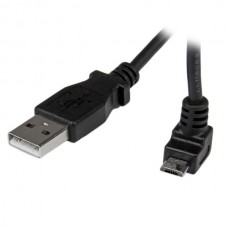 CABLE 1M MICRO USB B A USB A ACODADO HACIA ARRIBA ADAPTADOR  . grande