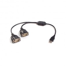 CABLE ADAPTADOR 0.3M 2 PUERTOS SERIAL RS232 DB9 USB A          . grande