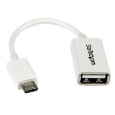 CABLE ADAPTADOR MICROUSB A USB OTG BLANCO 12CM MACHO A HEMBRA  . grande