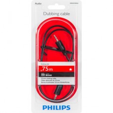 CABLE AUXILIAR 3.5MM PHILIPS 0.75M-3.5MM(M) A 3.5MM(M)-NEGRO grande