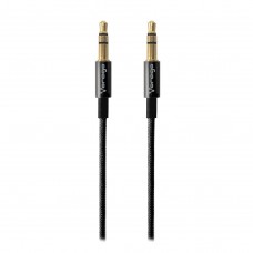 CABLE AUXILIAR VORAGO CAB-115 N EGRO METALICO 3.5MM A 3.5 MM BOLSA grande