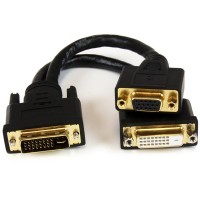 CABLE DIVISOR 20CM DVI-I MACHO A DVI-D Y VGA HEMBRA PARA WYSE  .