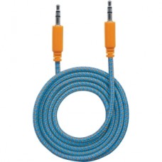 CABLE ESTEREO A IPOD M-M 1.0M TEXTIL AZUL/NARANJA. grande