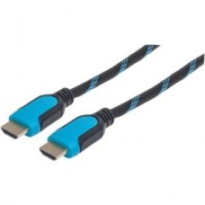 CABLE HDMI TEXTIL3.0M ETHETNET 3D 4K M-M VELOCIDAD 2.0 NEG/AZUL grande