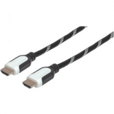 CABLE HDMI TEXTIL3.0M ETHETNET 3D 4K M-M VELOCIDAD 2.0 NEG/BLA grande