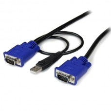 CABLE KVM 1.8M ULTRA DELGADO 2EN1 VGA USB HD15 MACHO A MACHO . grande