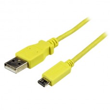 CABLE SLIM MICRO B A USB A 1M CARGA SINCRONIZACION AMARILLO   . grande