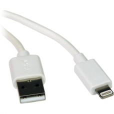 CABLE USB DE SINC/CARGA C/ CONECTOR LIGHTNING BLANCO  0.91M. grande