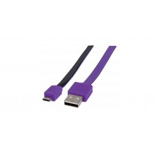 CABLE USB V2 A-MICRO B  BLISTER PLANO 1.0M MORADO/NEGRO. grande