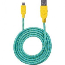 CABLE USB V2 A-MICRO B  BLISTER TEXTIL 1.0M AMARILLO/VERDE. grande