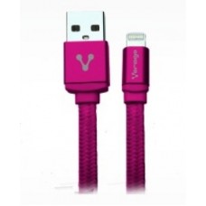 CABLE VORAGO CAB-119 ROSA USB-A PPLE LIGHTNING 1 METRO ROSA BOLSA grande