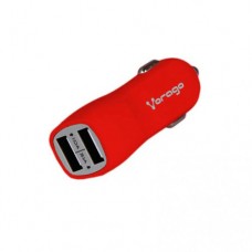 CARGADOR P/AUTO VORAGO AU-103 CON 2 PUERTOS USB ROJO grande