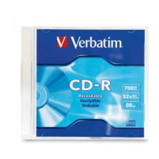 CD-R 52X 700MB 80MIN GRABABLE CASE SLIM INDIVIDUAL VERBATIM grande