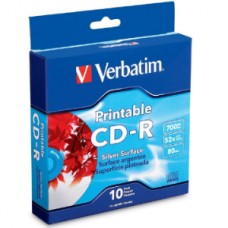 CD-R 52X 700MB 80MIN GRABABLE IMPRIMIBLE 10 PZAS CAJA PLATEADO grande