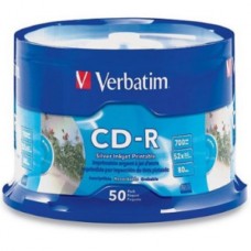 CD-R 52X 700MB 80MIN GRABABLE IMPRIMIBLE 50 PZAS CAMPANA PLATA grande