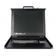 CONSOLA 1U LCD 19 PARA RACK CON KVM MULTIPLATAFORMA 16 PUERT.S grande