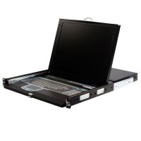 CONSOLA LCD CON PANTALLA 17 1U PARA RACK KVM IP 16 PUERTOS