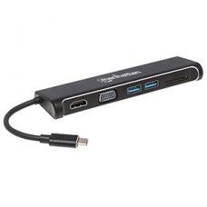 DOCKING 4-1 USB-C A HDMI VGA 2 USB 3.1  LECTOR TARJETAS SD M-H grande