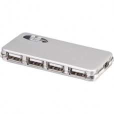 HUB USB 2.0 4 PUERTOS CON FUENT PLATA grande