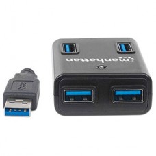 HUB USB 4 PUERTOS VELOCIDAD 3.0 CON FUENTE COLOR NEGRO grande