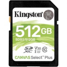 KINGSTON 512GB SDXC CANVAS SELECT PLUS 100R C10 UHS-I U3 V30 grande