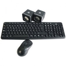 KIT: TECLADO  MOUSE Y BOCINA NE GRO MULTI grande