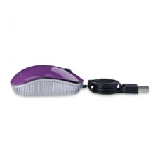 MOUSE MINI TRAVEL USB RETRACTIL CON SCROLL PURPURA VERBATIM grande