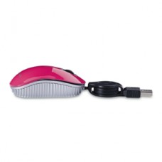 MOUSE MINI TRAVEL USB RETRACTIL CON SCROLL ROSA VERBATIM grande