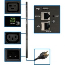 PDU MONITOREABLE MONOFASICO 3.3-3.7KW 208-240V 12 C13 4 C19 0U grande