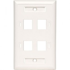 PLACA DE PARED CUADRUPLE 4 PUERTOS RJ45  BLANCO          . grande