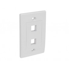 PLACA DE PARED DE 2 SALIDAS RJ45 COLOR BLANCO grande