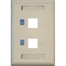 PLACA DE PARED DOBLE 2 PUERTOS RJ45  BLANCO grande