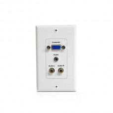 PLACA DE PARED VGA CON TOMA MINI-JACK DE 3.5MM Y RCA BLANCO grande