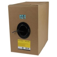 ROLLO BOBINA 304M CABLE CAT5E UTP RED CMR NEGRO BULK GRANEL   .