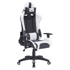 SILLA GAMER MARINE NACEB NEGRO BLANCO INCLINABLE SOPORTE LUMBAR grande