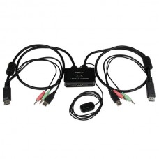 SWITCH CONMUTADOR KVM 2X DISPLAYPORT USB AUDIO CABLES grande