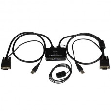 SWITCH CONMUTADOR KVM DE CABLE 2 PUERTOS VGA ALIMENTACION USB grande